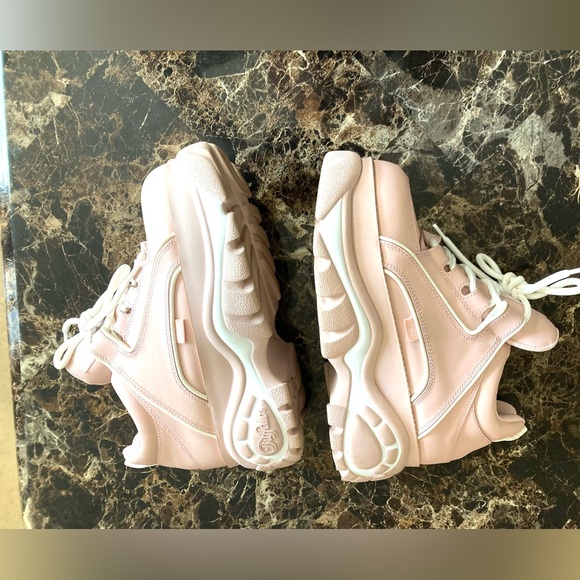 Buffalo London 1339-14 2.0 Lace Up Vegan Patent Platform Trainers in Rose/Size 9 - Picture 6 of 15